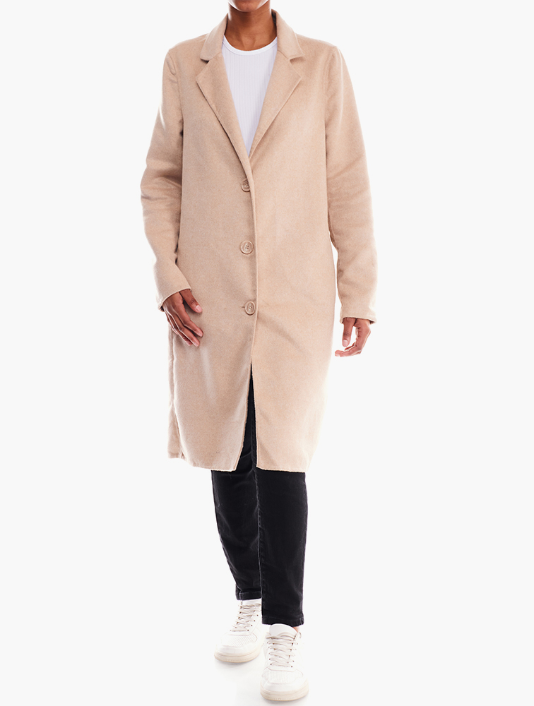 MyRunway | Shop Woolworths Natural Classic Melton Coat for Women